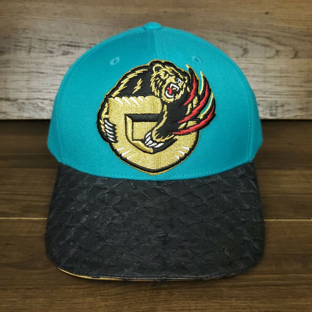 Vancouver Grizzlies Mitchell & Ness NBA Strapback Hat Cap Fish Skin Bill NWT - Picture 2 of 8